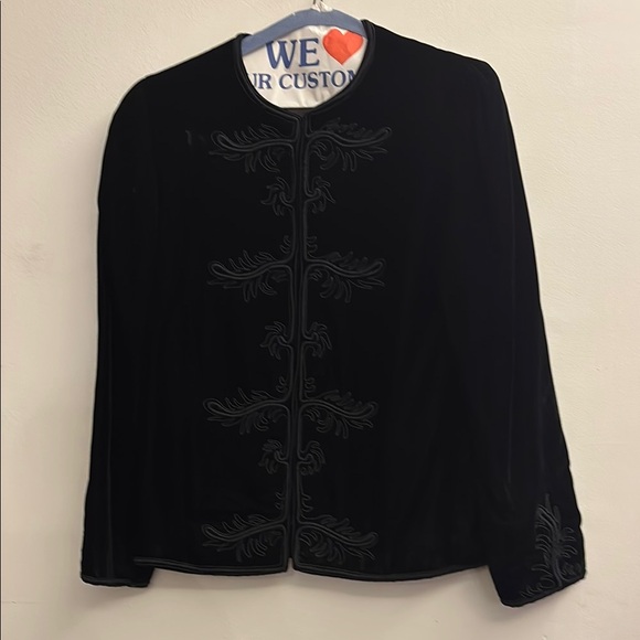 Gloria Sachs Black Velvet Jacket - Picture 1 of 3